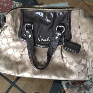 Coach bag - brown and taupe